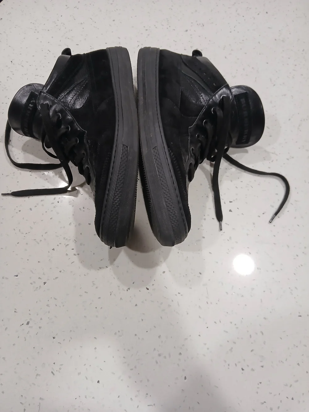 Men Burberry Black Sneakers Sz 44 Leather